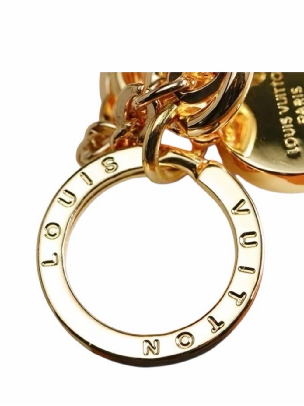 Louis Vuitton Heart Shaped Key Chain / Bag Charm (MO1425), Light Pink, Gold Tone - Picture 3 of 6